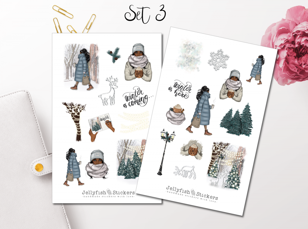 Mädchen Winter Sticker Set